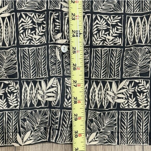 VINTAGE TORI RICHARD Men XL Black Tan Cotton Lawn Button Shirt Made In USA - Picture 6 of 8